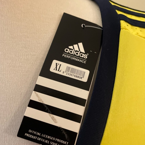 Adidas Performance Ladies Federacion Colombiana De Futbol Yellow Jersey Size XL - Picture 3 of 16